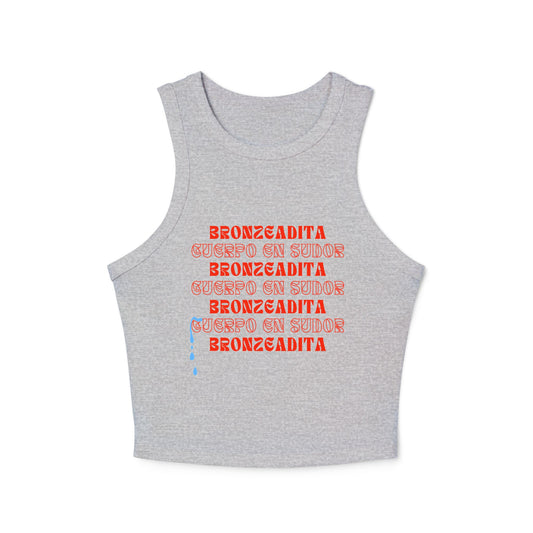 Bronzeadita Women's Micro Rib Racer Tank Top