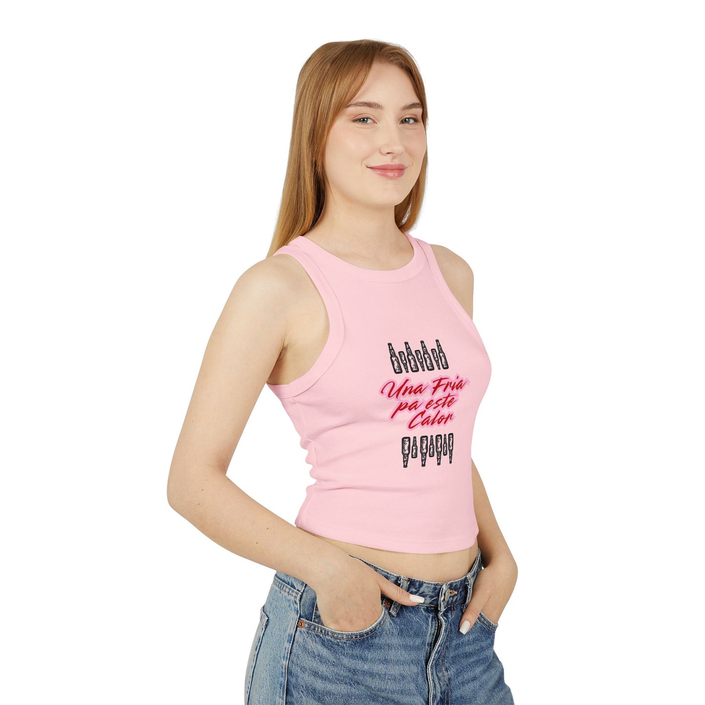 Una Fria Micro Rib Racer Tank Top