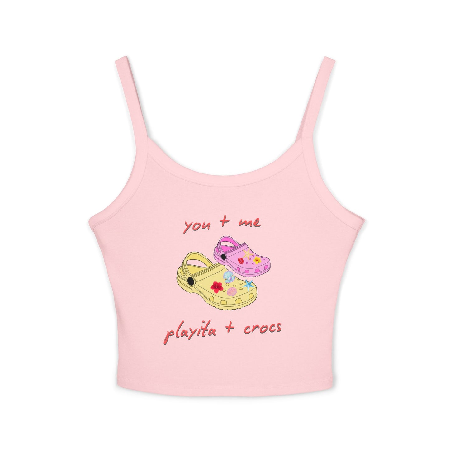 You+ Me, Playita+Crocs Spaghetti Strap Tee