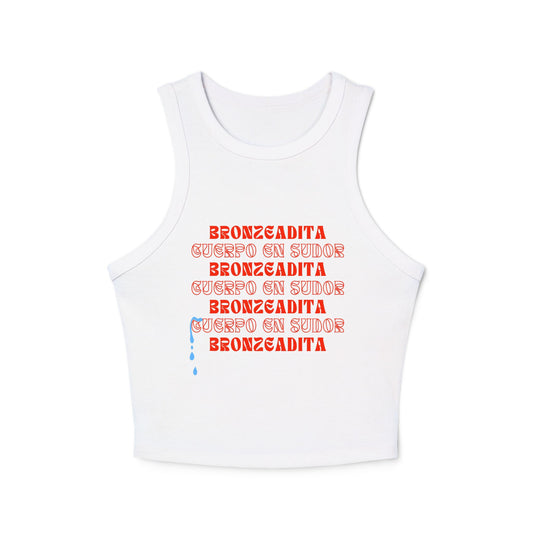 Bronzeadita Women's Micro Rib Racer Tank Top