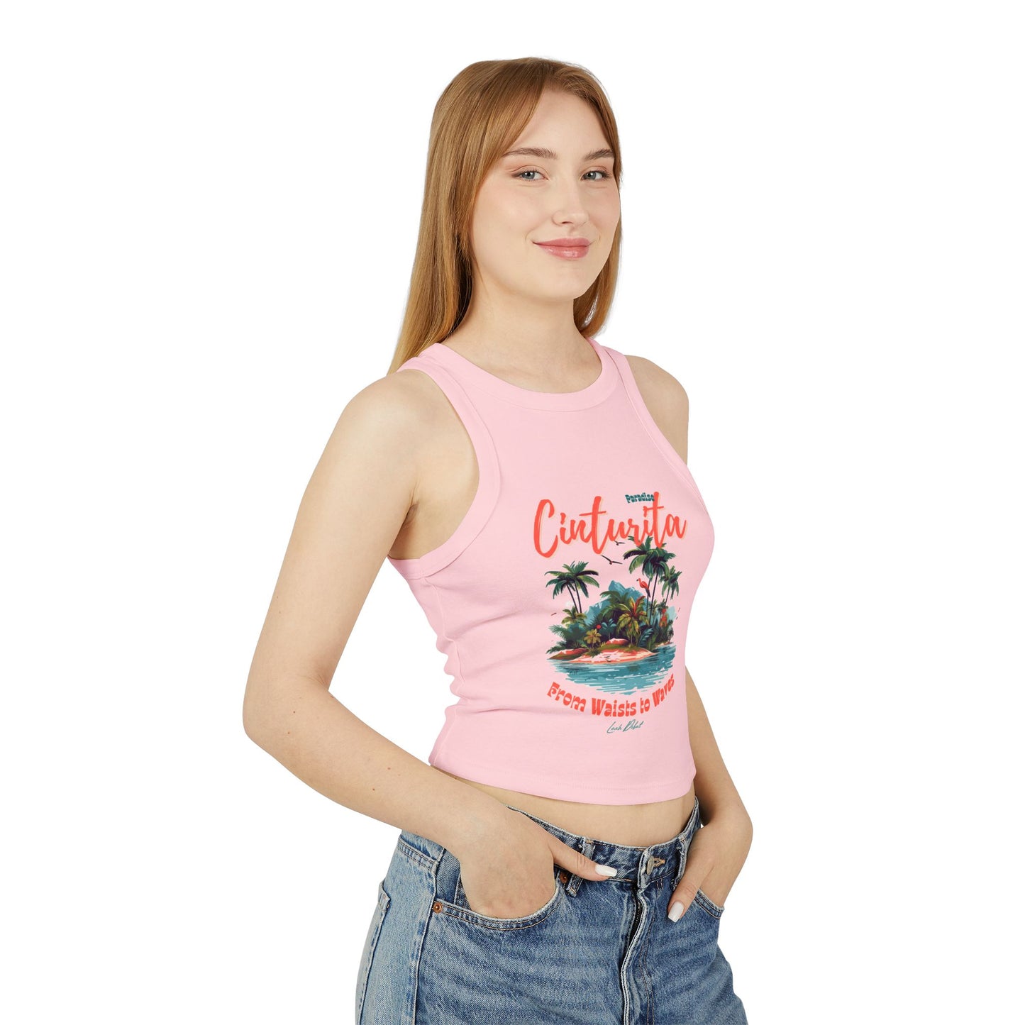 Cinturita Women's Micro Rib Racer Tank Top