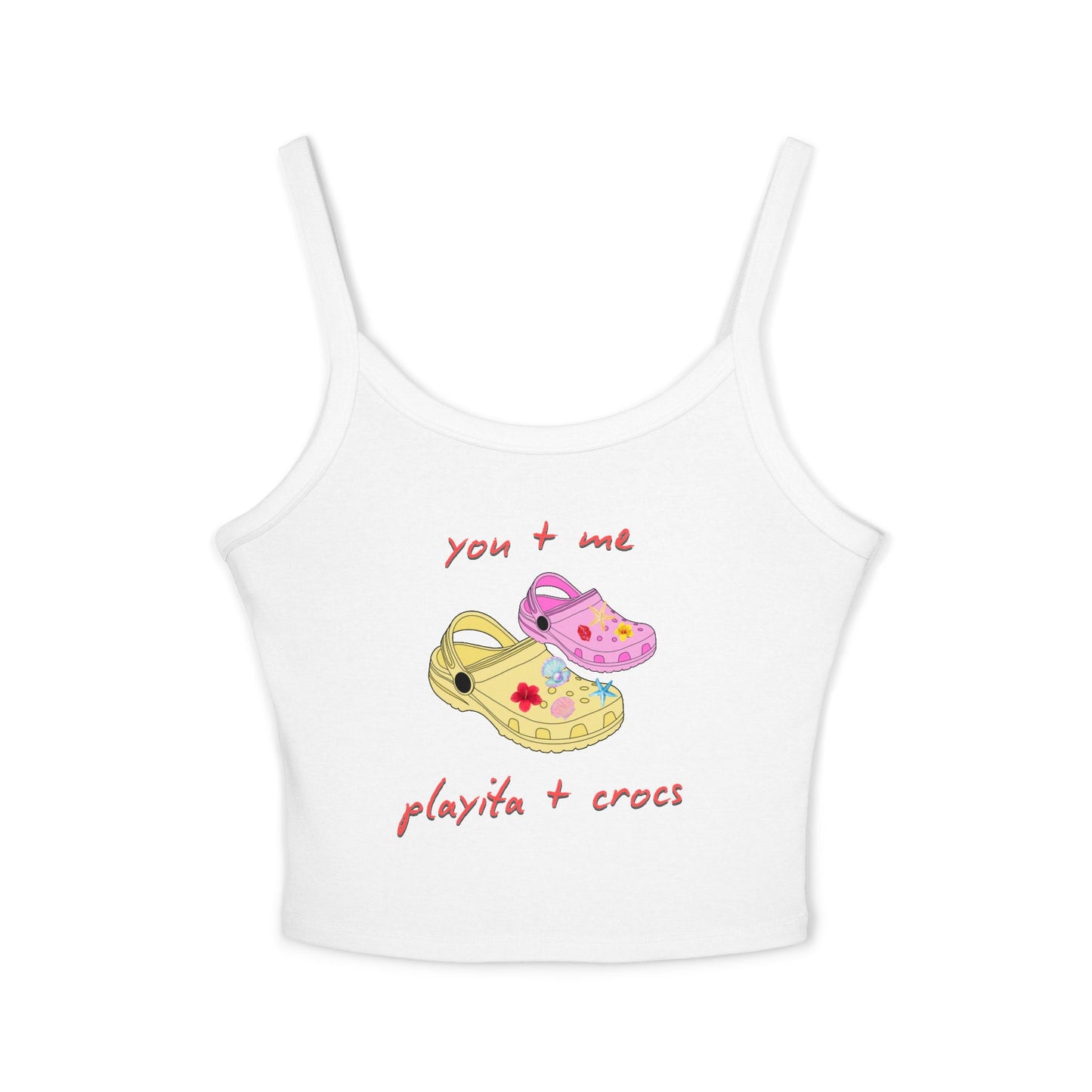 You+ Me, Playita+Crocs Spaghetti Strap Tee