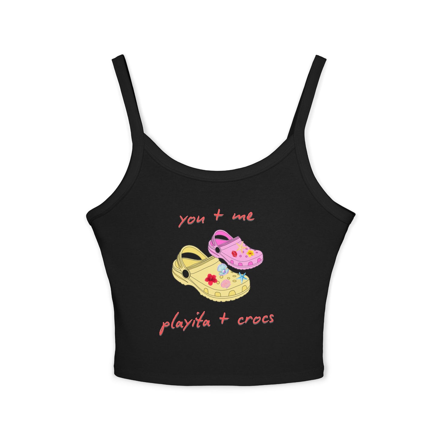 You+ Me, Playita+Crocs Spaghetti Strap Tee