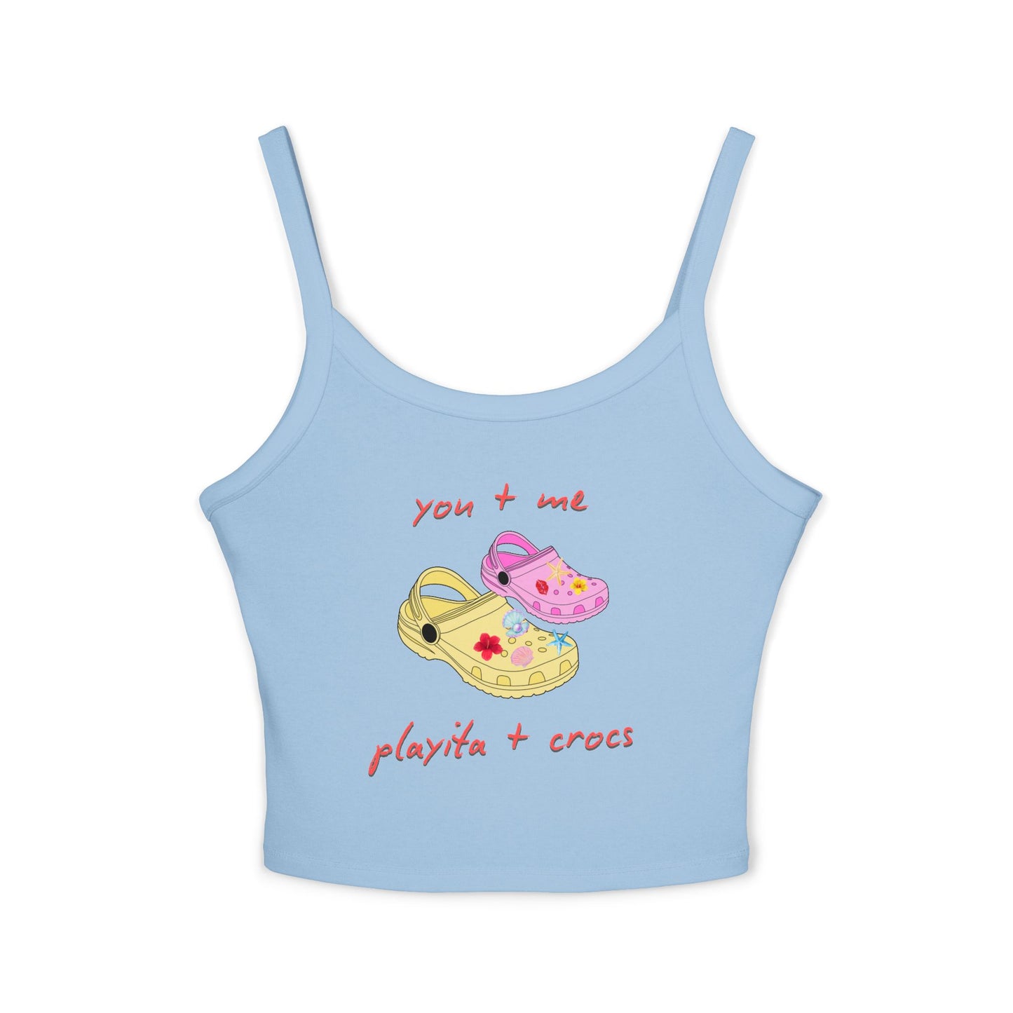 You+ Me, Playita+Crocs Spaghetti Strap Tee