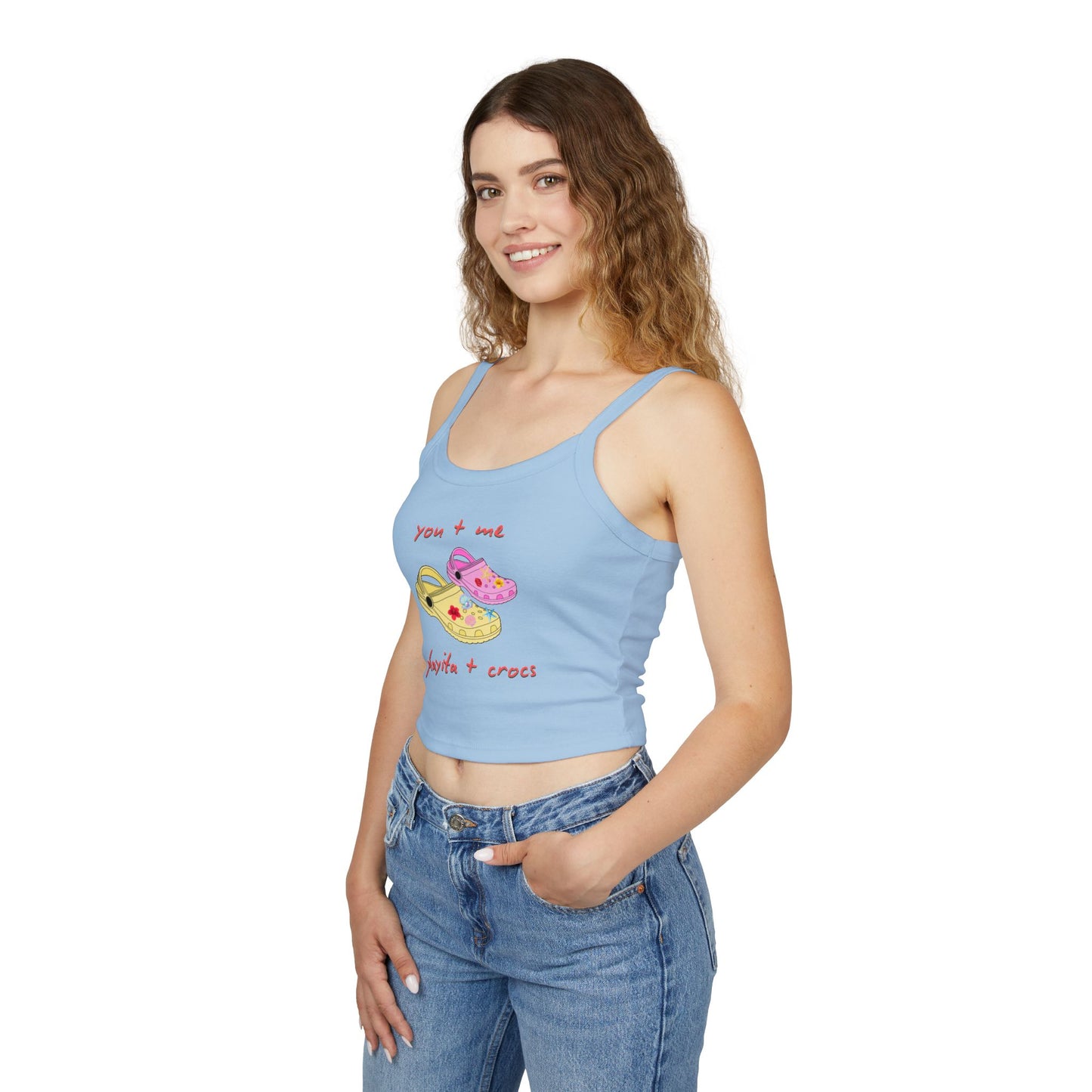 You+ Me, Playita+Crocs Spaghetti Strap Tee