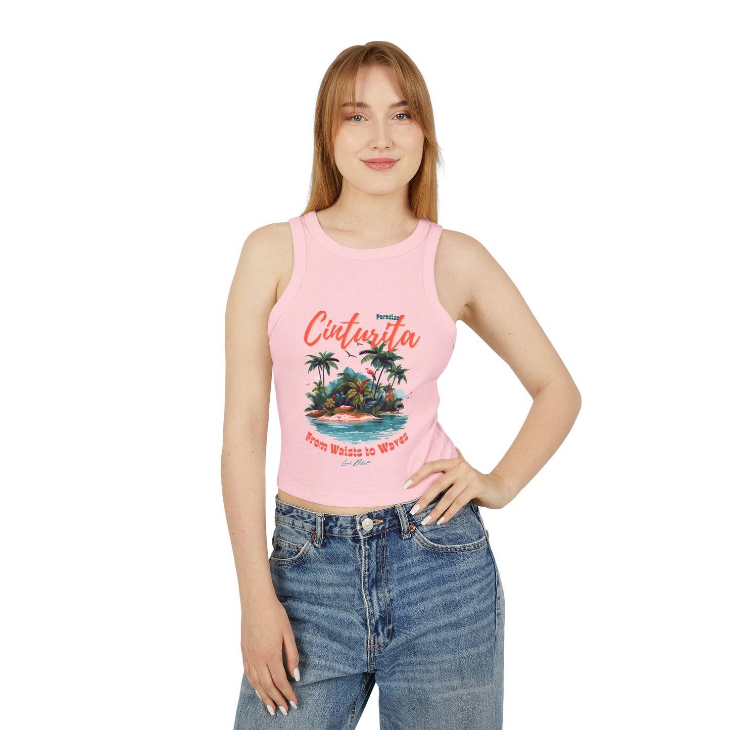Cinturita Women's Micro Rib Racer Tank Top
