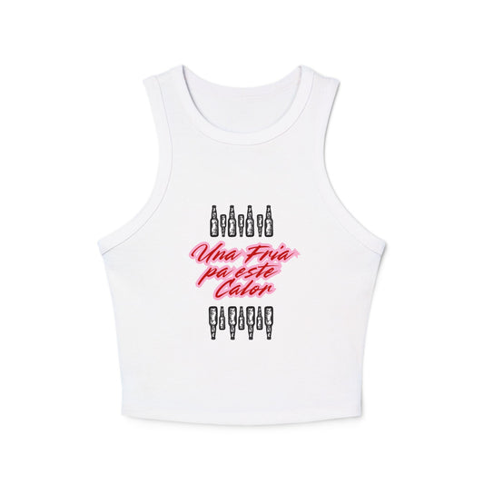 Una Fria Micro Rib Racer Tank Top