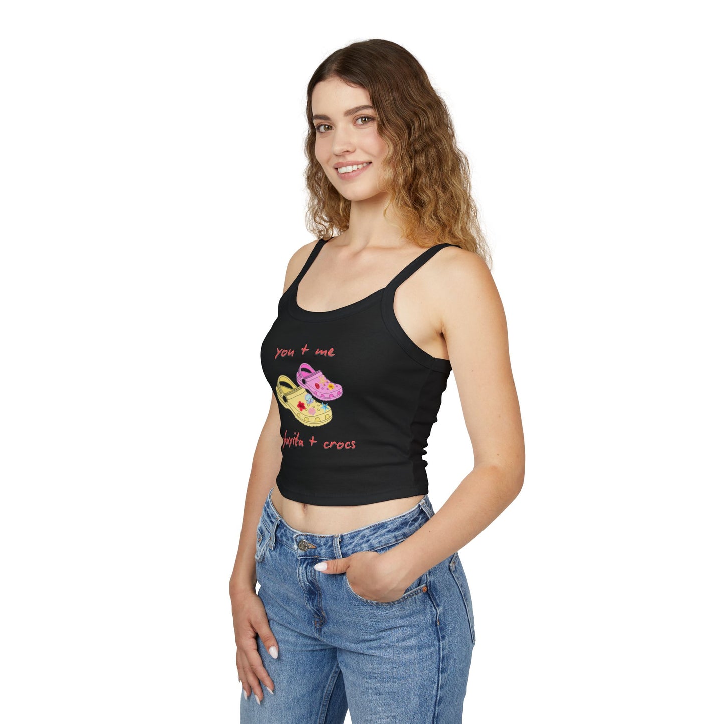 You+ Me, Playita+Crocs Spaghetti Strap Tee