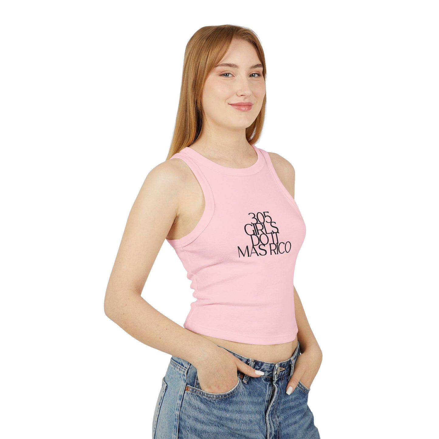 305 Girls Do It Mas Rico Rib Racer Tank Top
