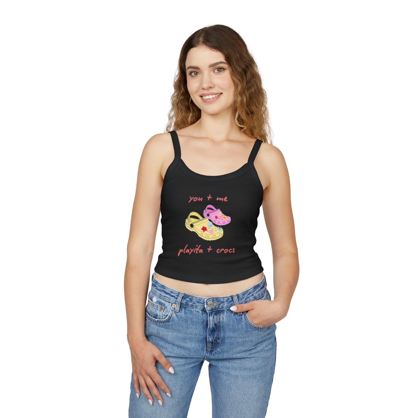 You+ Me, Playita+Crocs Spaghetti Strap Tee