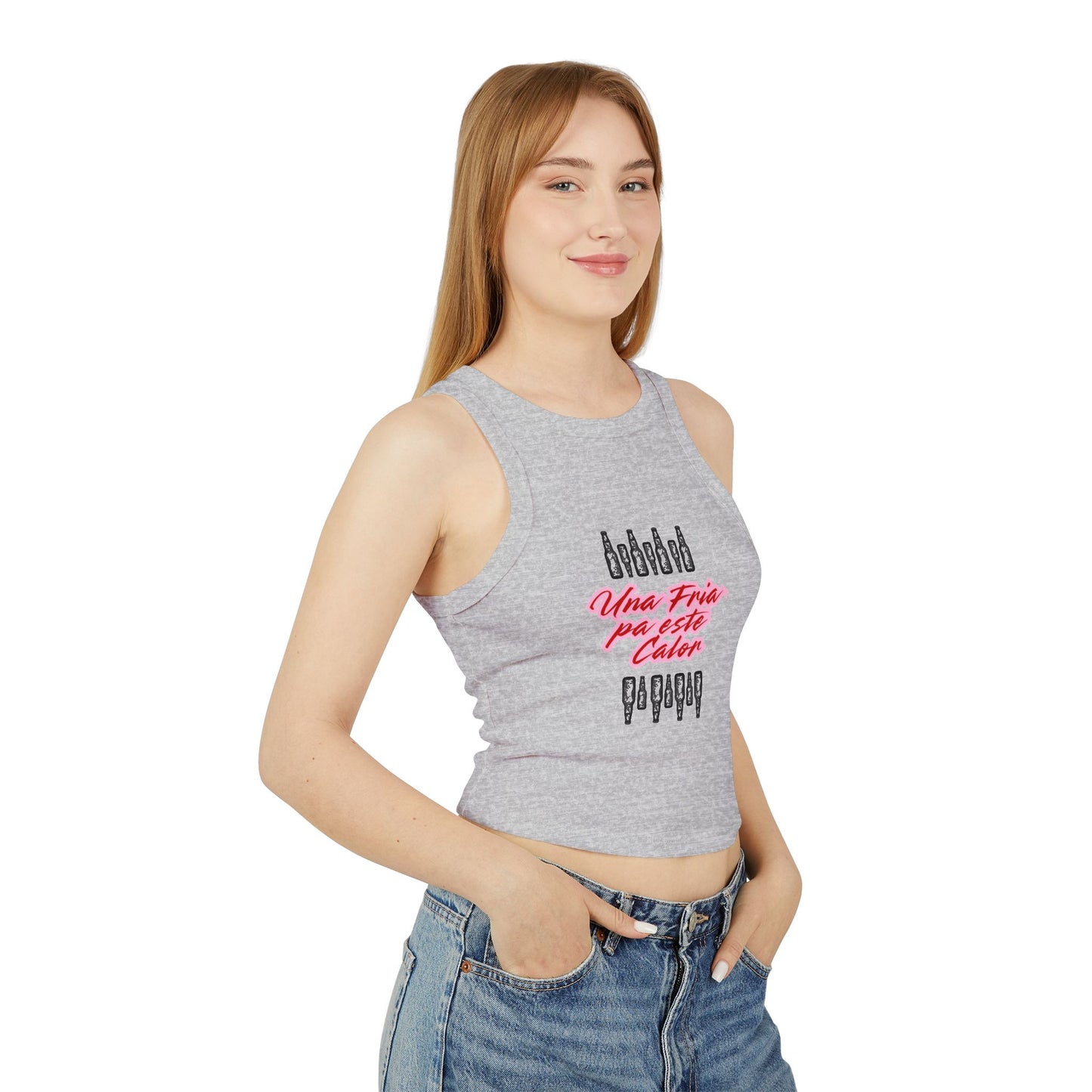 Una Fria Micro Rib Racer Tank Top